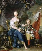 Jjean-Marc nattier Portrait of Jeanne Louise de Lorraine, Mademoiselle de Lambesc (1711-1772) and her brother Louis de Lorraine, Count then Prince of Brionne France oil painting artist